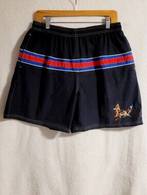 Vintage 1999 Looney Tunes Swim Trunks Taz Wile E Coyote EUC Large